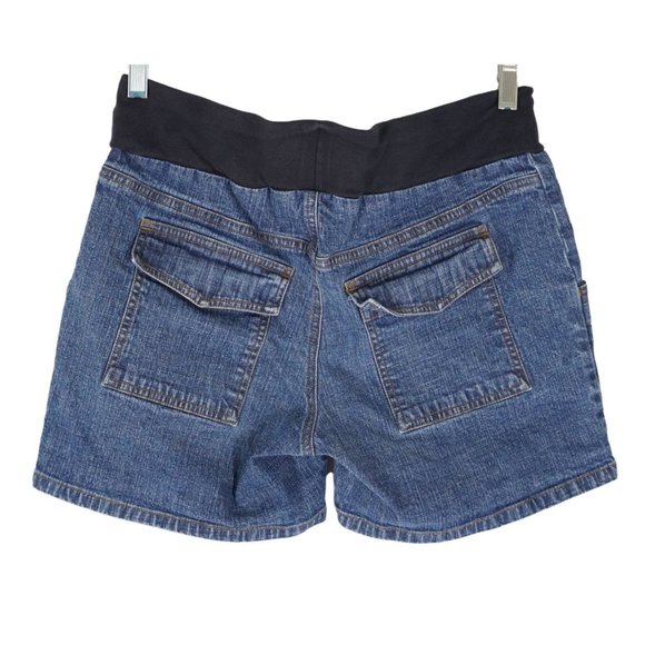 Duo Maternity Jean Shorts Size S Stretch Blue Denim - Picture 4 of 5